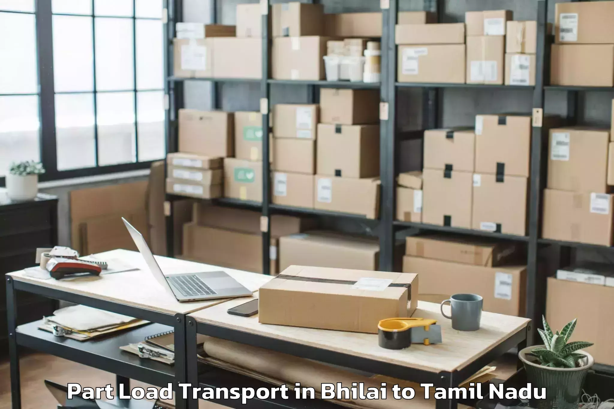 Top Bhilai to Valangaiman Part Load Transport Available